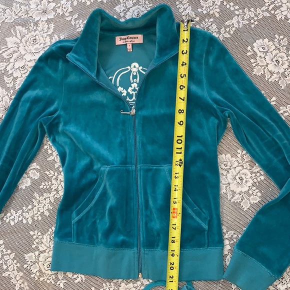 Y2K Juicy Couture Blue VELOUR Tracksuit SET VELVET TRACK PANTS JACKET - Picture 8 of 16